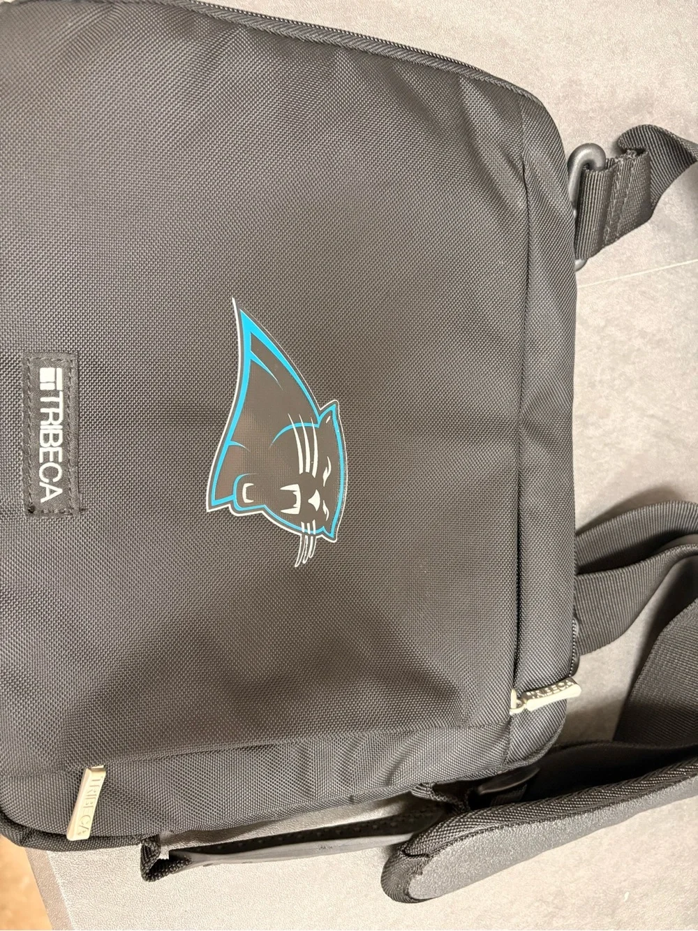 Black Carolina Panthers Crossbody Messenger Bag